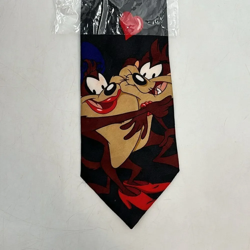Vintage 1996 Looney Tunes Mania Valentines Tasmanian Devil Taz Neck Tie